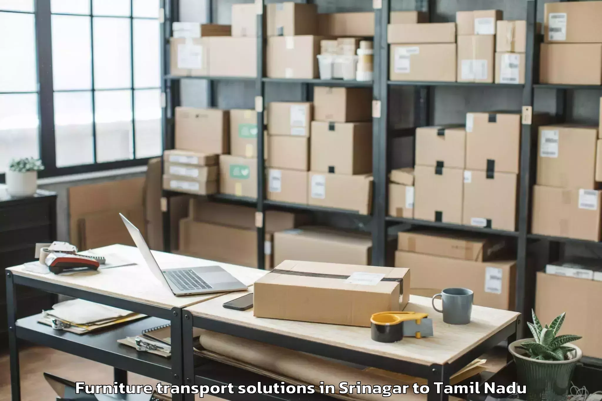 Reliable Srinagar to Gandarvakkottai Furniture Transport Solutions